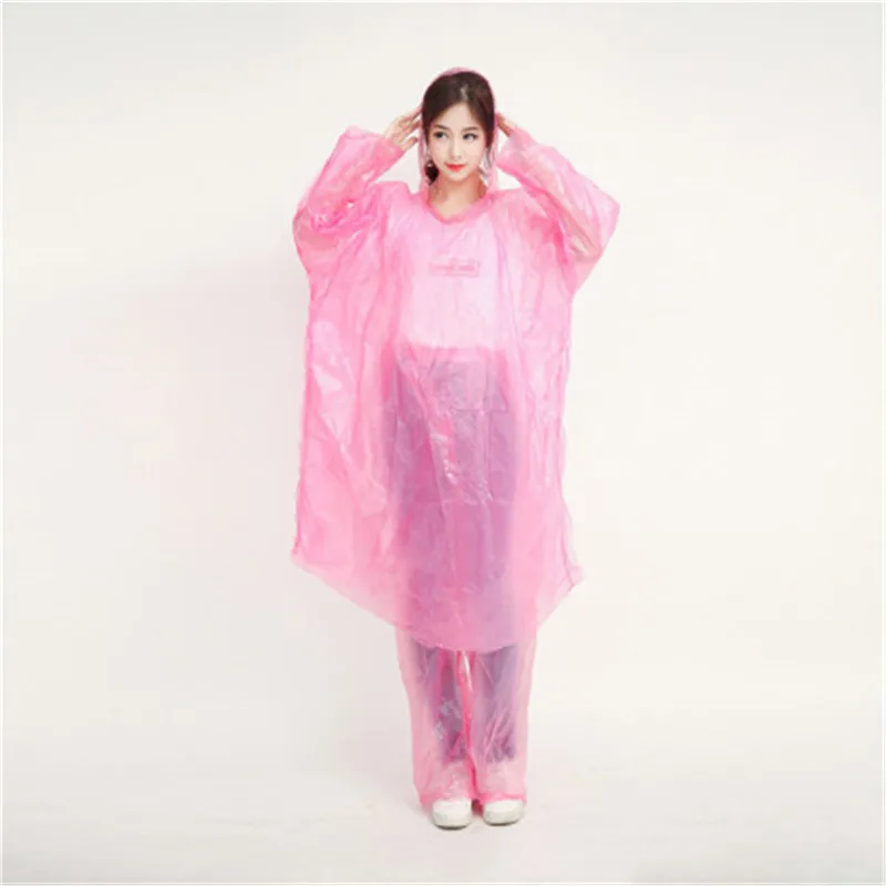 Взрослый прозрачный и утолщенный одноразовый дождевик с 10 шт походный набор