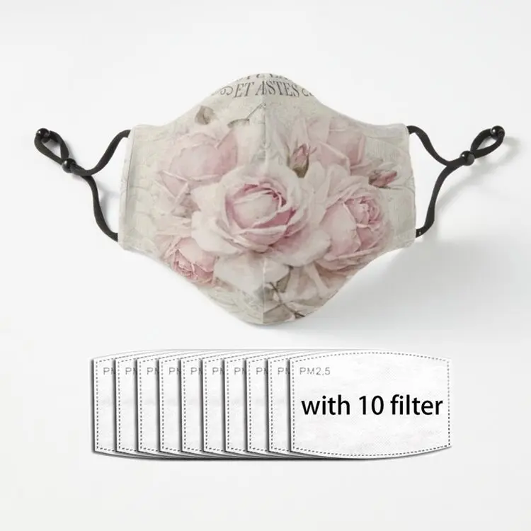 

Французская потертая шикарная дышащая маска Harajuku для мальчиков и девочек Pm2.5 фильтрующая Пылезащитная маска Плакат Женская/мужская маска