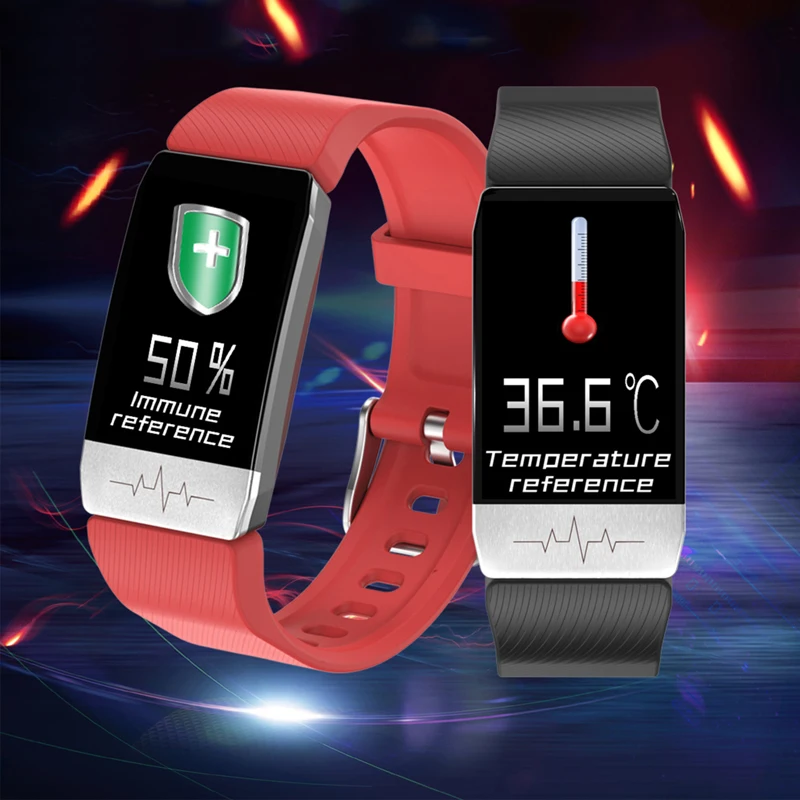 

Temperature Measure Smart Band Weather Display ECG Blood Pressure Heart Rate Monitor Watch Health Bracelet Waterproof Men Women