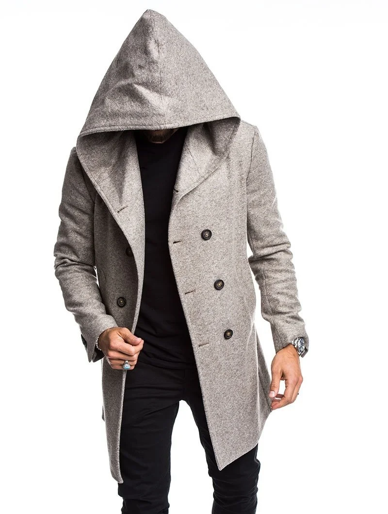 ZOGAA 2019 Hot Sale Autumn Winter Men Hooded Wool Coats High Quality Trench Casual British Style Gentles Slim Fit Overcoats | Мужская