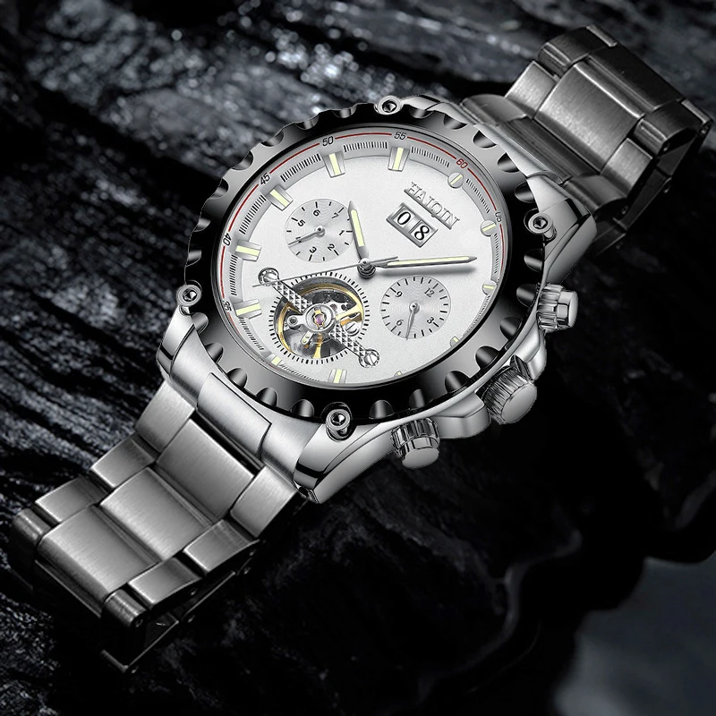 Часы наручные HAIQIN Мужские механические брендовые Роскошные автоматические