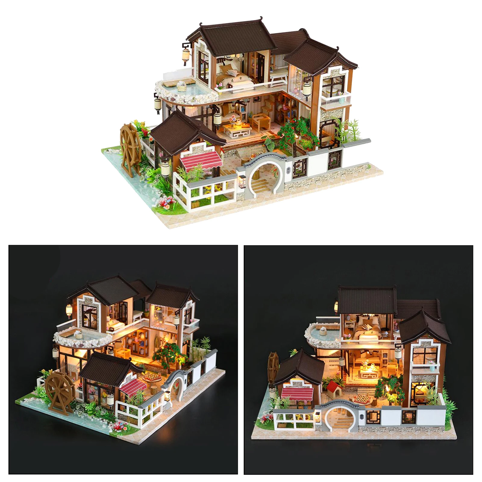 

Handcraft Wooden Dollhouse Model Building Furniture Kit Doll House Toy