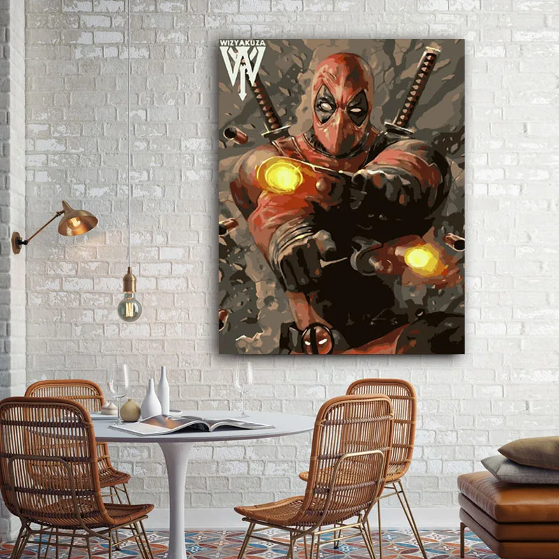 DIY картинки для раскраски по номерам с человеком пауком картина Рисование в рамке