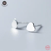 dreamhonor real 925 sterling silver smooth heart love stud earrings jewelry women gift smt374