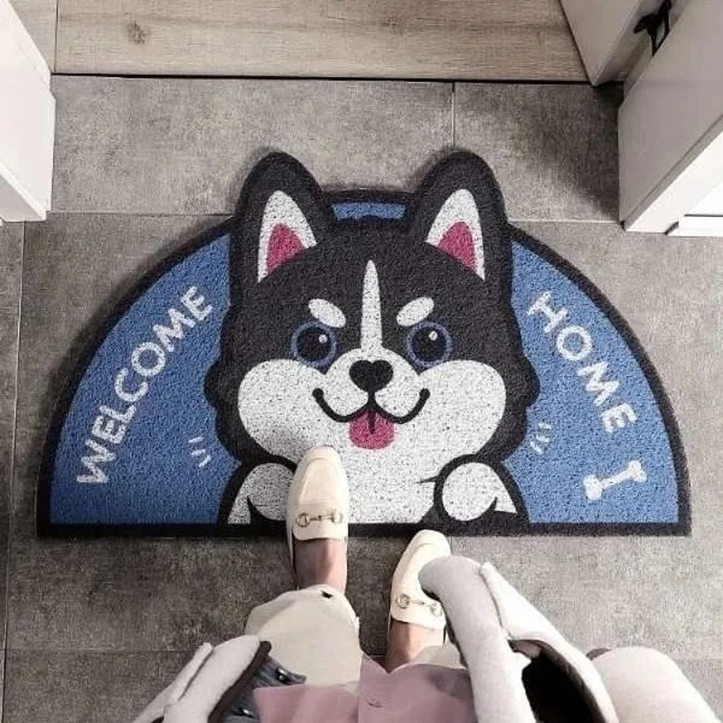 

New Cartoon Sand Scraping Dust Door Entrance Mat Hallway Kitchen Bath Non-slip Rug Dust Removal Carpet Wire Loop Footpad Doormat