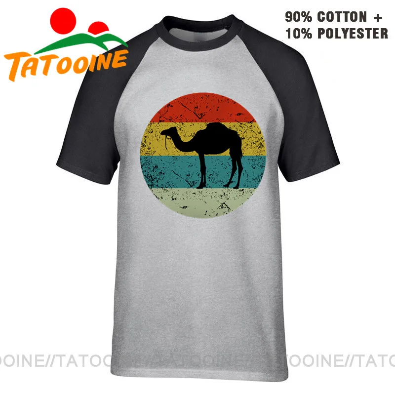 Tatooine The ship of the desert Funny T Shirt Men Distressed Vintage Camel Shirts Adult Retro Animal Print Lover T-Shirt | Мужская