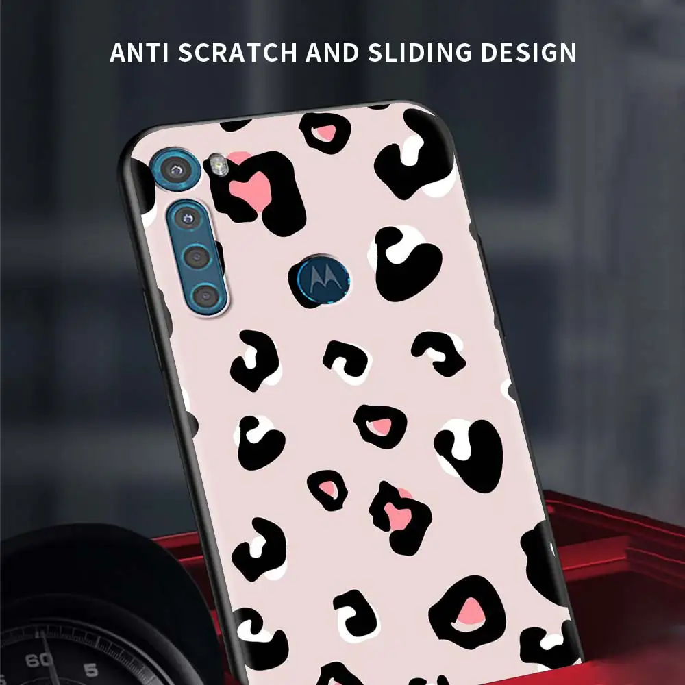 phone case for motorola g9 play one fusion g8 power capas for moto edge plus e6s g stylus soft cover leopard print free global shipping