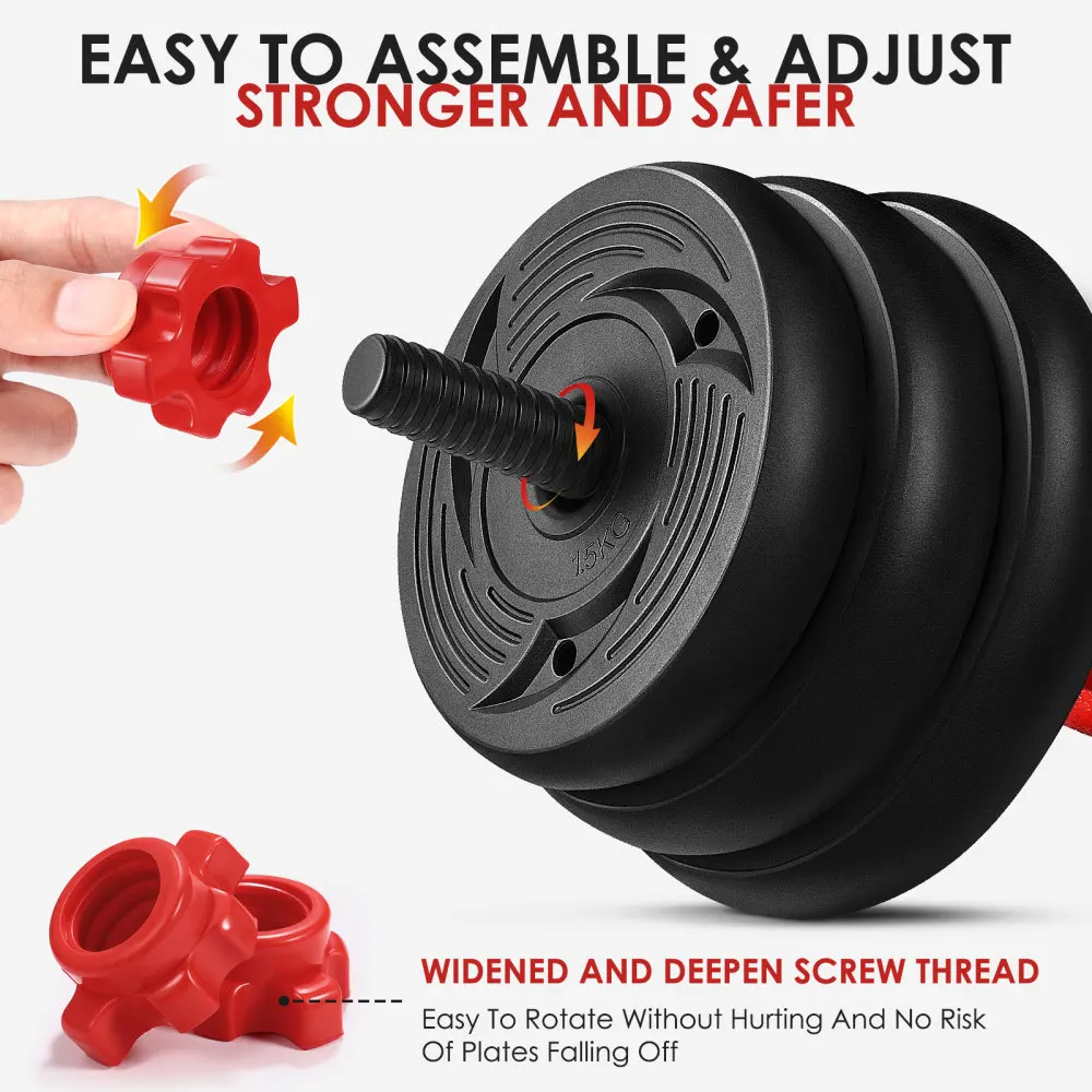 

MOVTOTOP 2-in-1 Adjustable Dumbbell Set Barbell Exercise Fitness Equipment Sport Supplies for Building Body Losing Weight