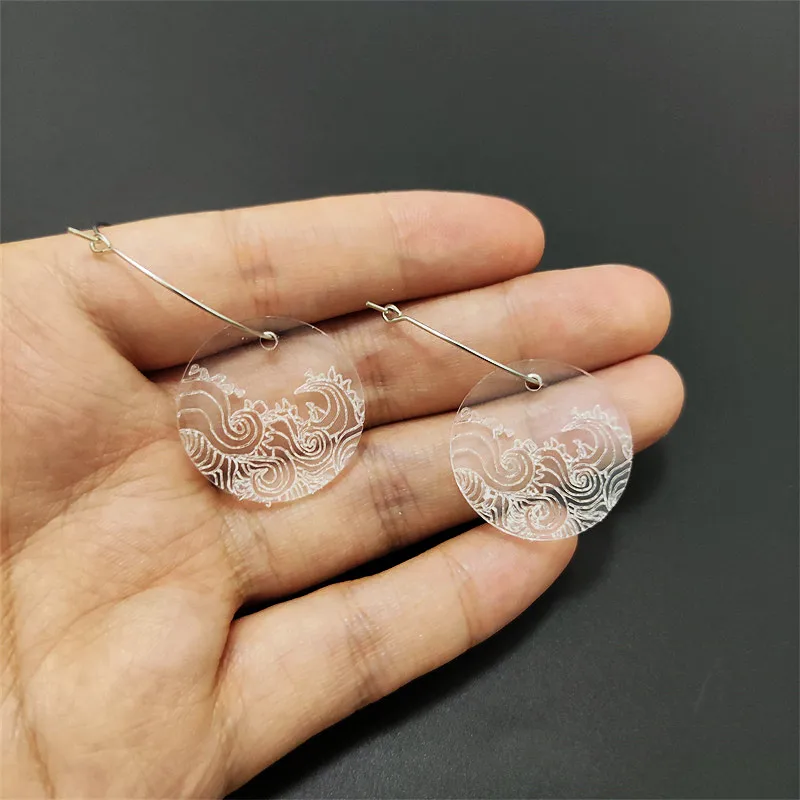 KUGUYS модные ювелирные изделия женские прозрачные акриловые круглые Висячие