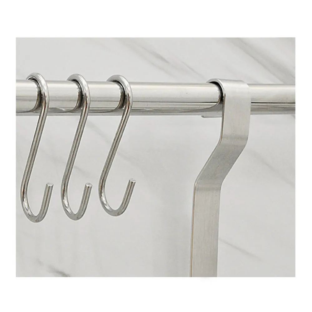 

10pcs Stainless Steel Hook Universal Rack Hooks Sturdy Hanging Hooks for Kitchenware Cookware Utensils
