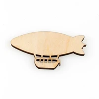 toy airship shape mascot laser cut christmas decorations silhouette blank unpainted 25 pieces wooden shape 1062