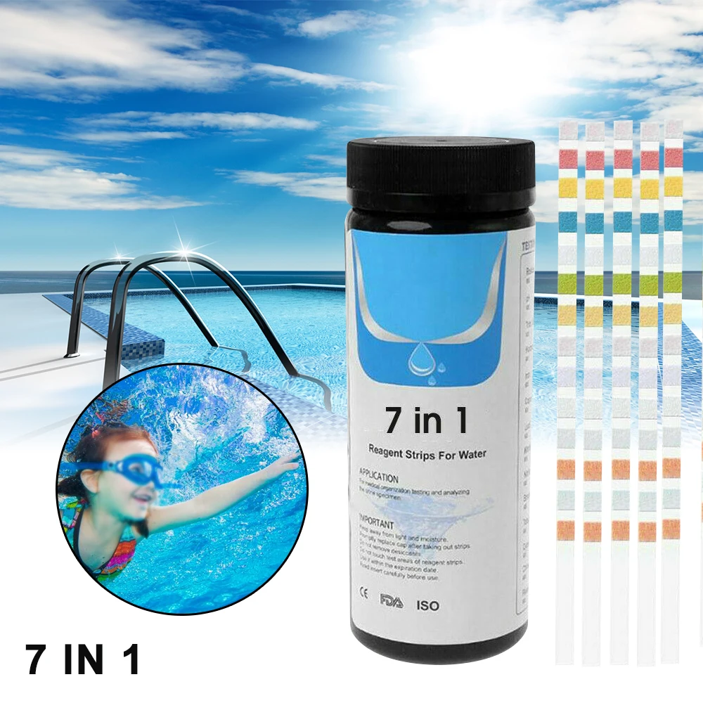 7/6/3 in 1 Aquarium Fish Tank Water Tropical Test Strips Kit Nitrite Nitrate PH Chlorine Bromine Total Hardness Test Strips 50pc