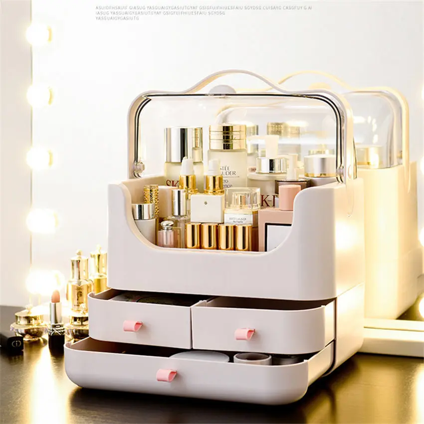 Чистая красная коробка для приема косметики пыленепроницаемый бытовой