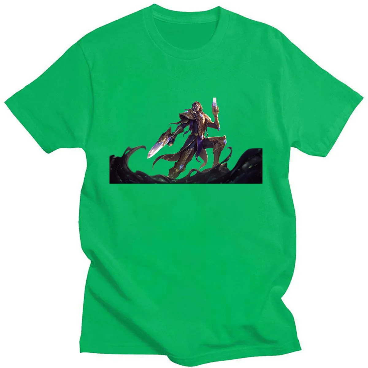 

LOL Cosplay Style Pulsefire Lucian Art Printed T-Shirts Summer Casual Short Sleeve O-neck Cotton Tees For Fans