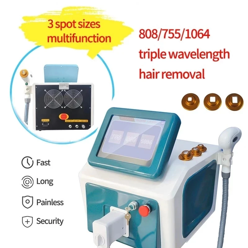 

Three wavelength diode laser hair removal 755 808 1064 laser / 3 wavelengths 755Nm 808Nm 1064Nm diode laser beauty