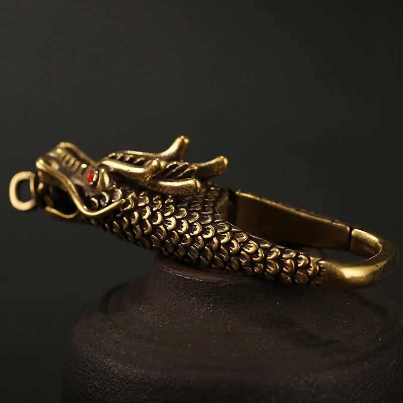 Винтажные медные украшения в китайском стиле латунные брелоки с драконом пряжка