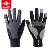 santic winter cycling gloves warm windproof touch screen full finger gloves outdoor hiking bicycle ski motorcycle gloves men