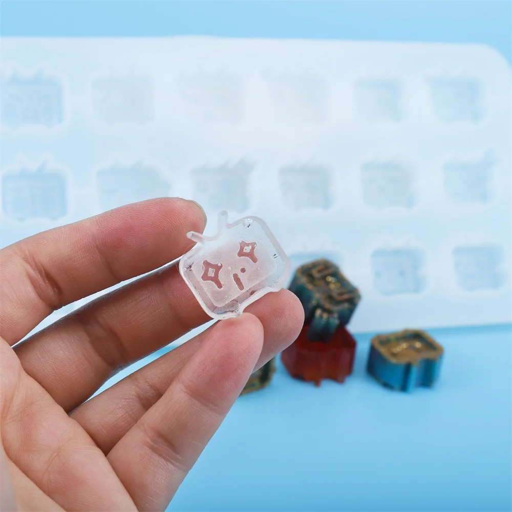 cute pendants silicone mold mini cartoons tv epoxy resin molds for diy crafts key chian pendant resin jewelry making accessories free global shipping