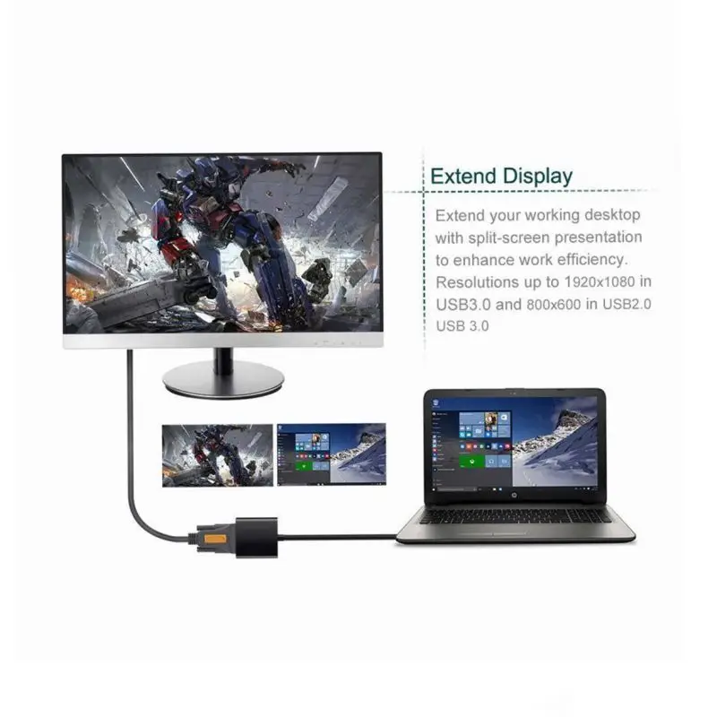 

USB 3.0 to VGA Adapter Multi-display Video Converter PC Full HD External Video Card Compatible 3.0 to VGA Adapter Converter