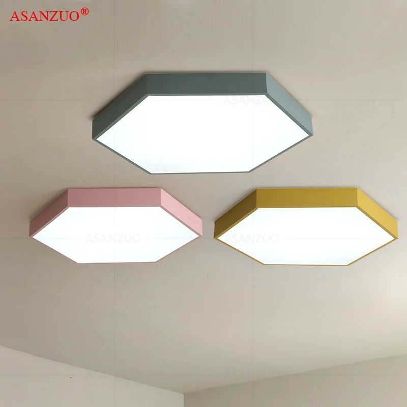 $26.48 LED Ceiling Lights Modern Lamp Nordic Simple Hexagonal Ceiling lamp Study Living room Bedroom Living Room Lighting