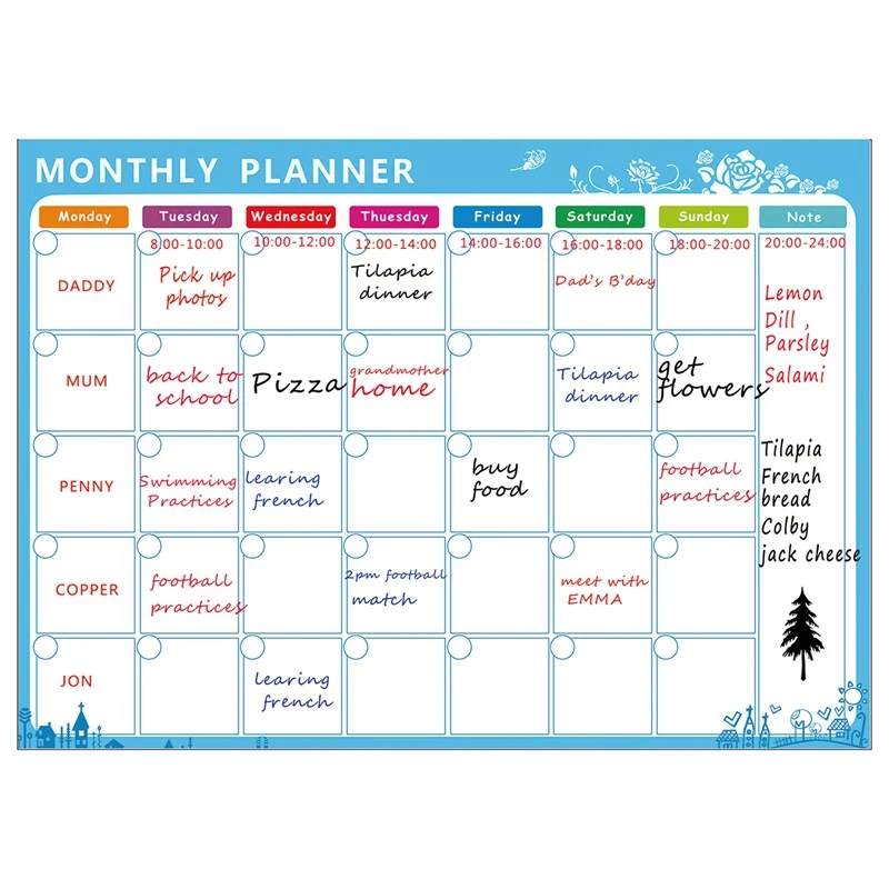 Магнитная доска для сухого стирания магниты холодильник список дел ежемесячный