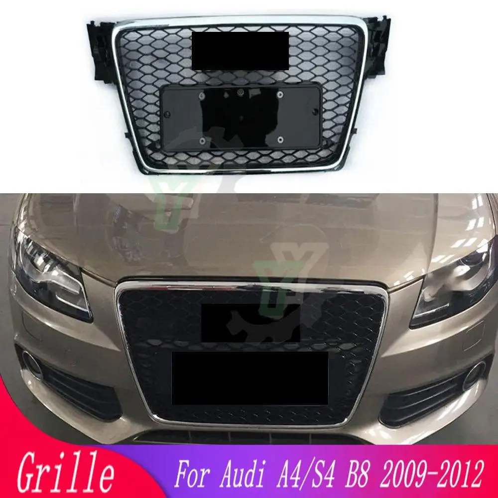 

Car modified sports hexagonal honeycomb mesh front grille for Audi A4/S4 B8 2009 2010 2011 2012 Front racing grill (RS4 style)