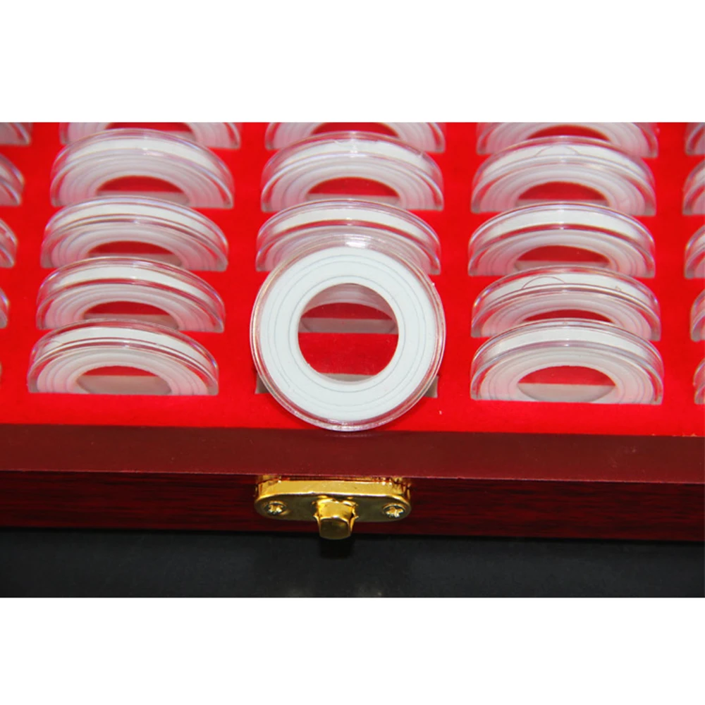 100 шт 295*210*47 мм Круглый Деревянный чехол для монет держатели хранения деревянная