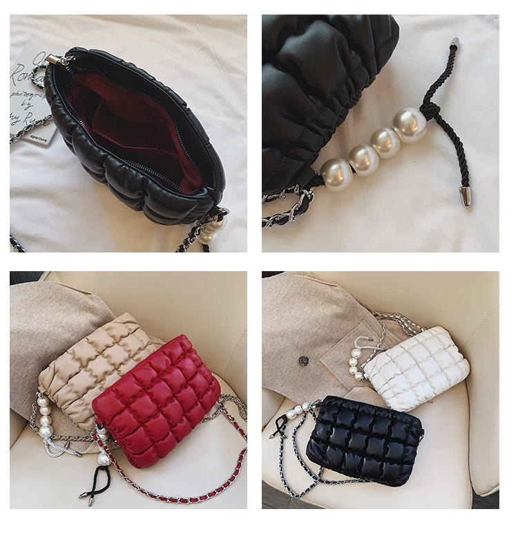 

Queenie Fashion Bag Cloud Bag Small Knitted Chain Flap Bag Cross body Bag Shoulder Bag Messenger Bag