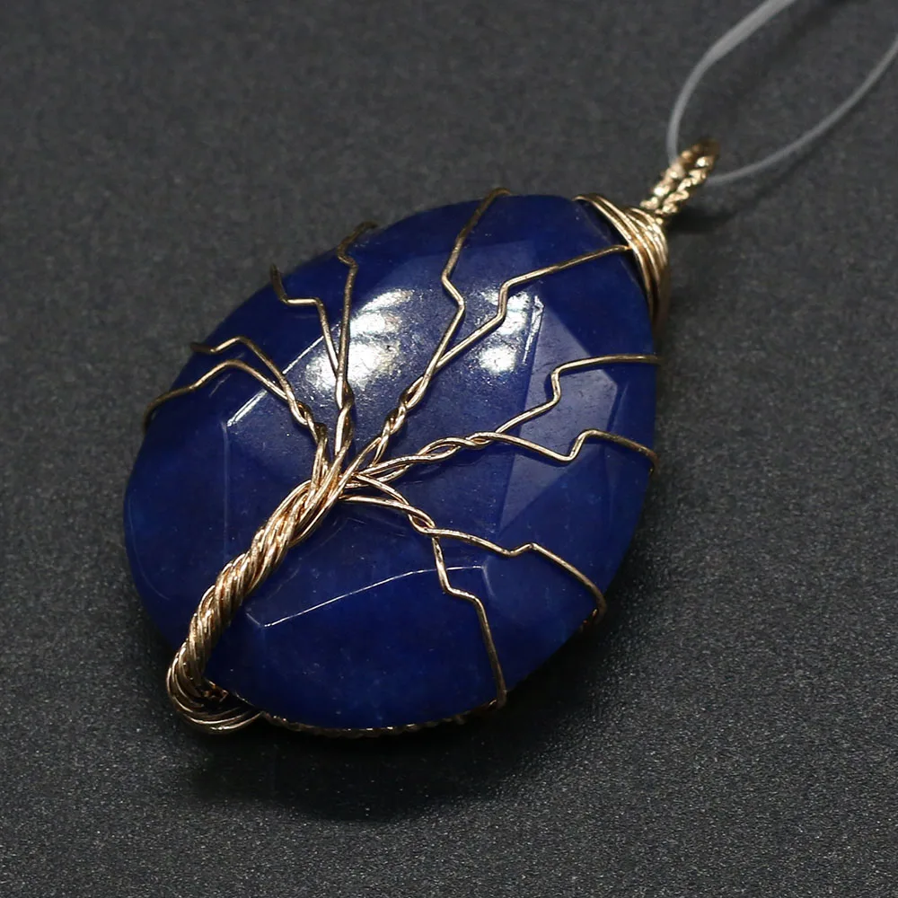 

Natural Stone Pendant Gold Color Wire Wrap Stone Stone Pendants for DIY Necklace Bracelet Jewelry Making Size 30x45mm