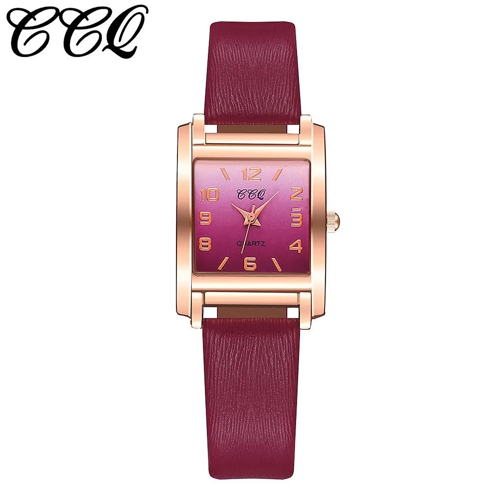 CCQ Women Watches Gradient Starry Sky Square Watch Luxury Ladies Rose gold Stainless Steel Quartz Clock Relogio Feminino | Наручные часы