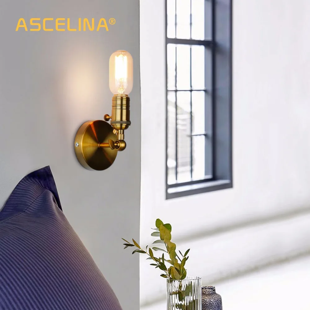 

Gold Wall Sconce Industrial Wall Lamp Vintage Wall Light Loft for E27 Bulb Iron Retro Home deco Lighting fixtures luminaria