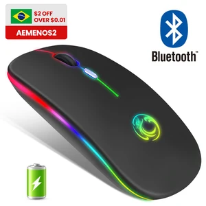 wireless mouse rgb bluetooth computer mouse gaming silent rechargeable ergonomic mause with led backlit usb mice for pc laptop free global shipping