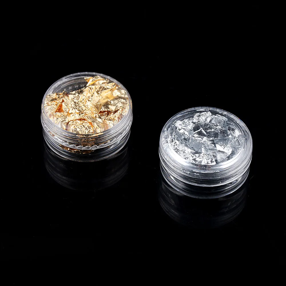 1 коробка Золотая зеркальная алюминиевая фольга бумажная наклейка для ногтевого
