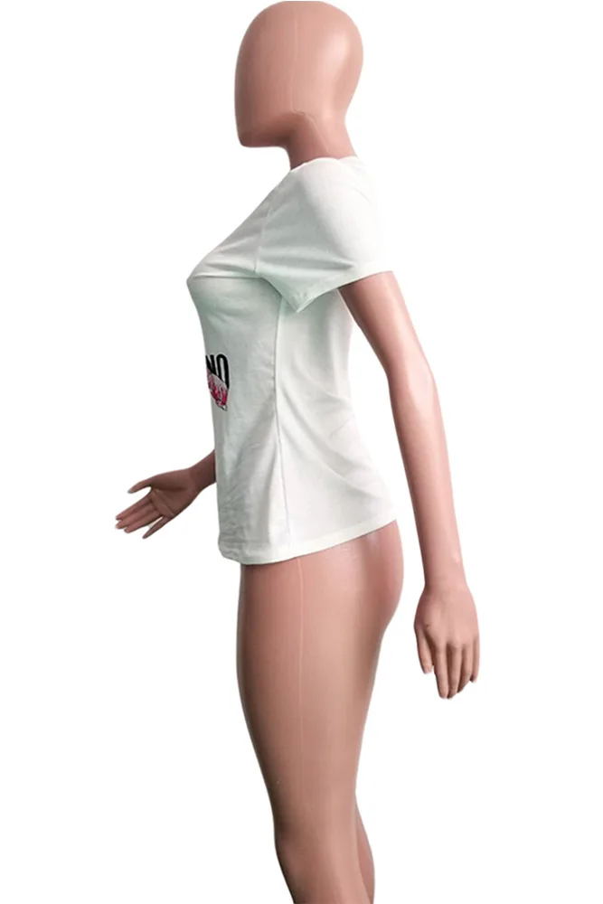 Echoine Women Casual O Neck Short Sleeve Letter Cartoon Character Printed Pullover T Shirts Tops Streetwear | Женская одежда