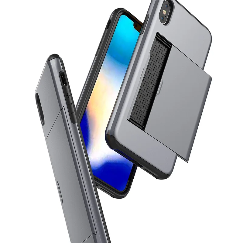 Для iphone XS Max XR X 8Plus 6 5 SE чехол скрытый кредитный держатель для карт ID слот задняя
