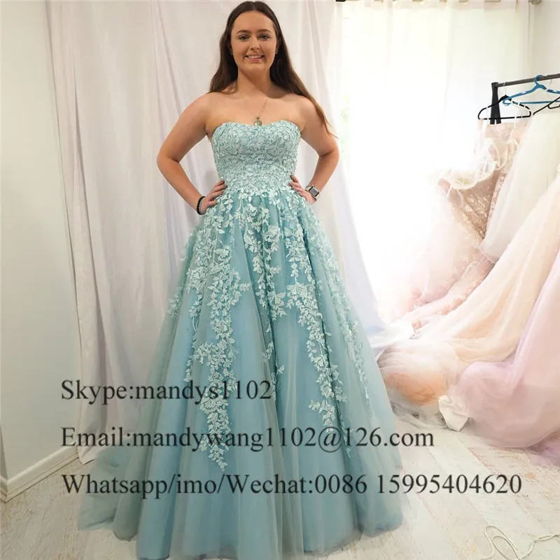 

Puffy Tulle Long Prom Dresses 2020 Sweetheart Imported Evening Dress With Elegant Appliqule Lace vestidos de fiesta de noche