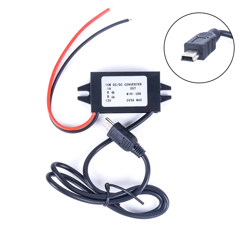 Mini USB Конвертер USB DC 12V 24V 36V 48V(8 V-с алюминиевой крышкой, 50В) до 5V 3A Micro Mini USB понижающий преобразователь регулятор Напряжение DC Мощность Конвертеры - Цвет: Mini USB