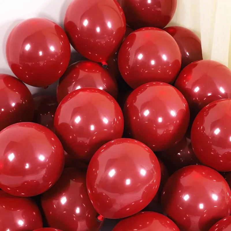 

25pcs 10inch Ruby Red Pearl Love Heart Latex Helium Balloons Valentine's Day Wedding Birthday Party Decorations Supplies