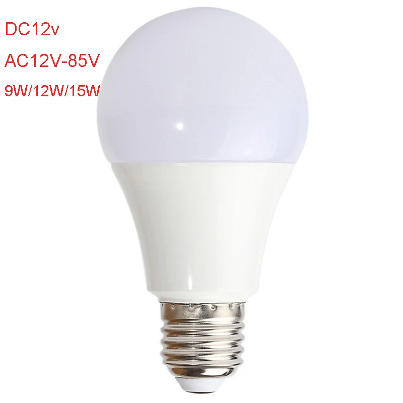 

50PCS LED Bulb 12V 24V 36V AC12-85V E27 3W 5W 9W 12W 15W LED Lamp SMD2835 Home Camping Hunting Emergency Outdoor Light lamparas