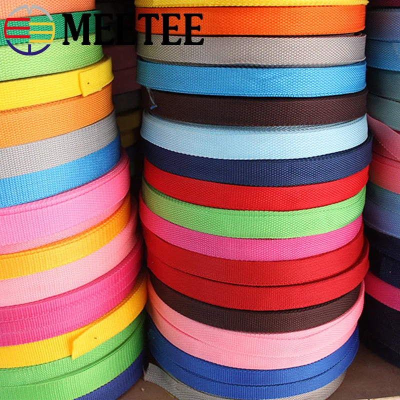 100 ярдов Meetee 2 см нейлоновая сетчатая лента ремешок для рюкзак ремень DIY ошейник