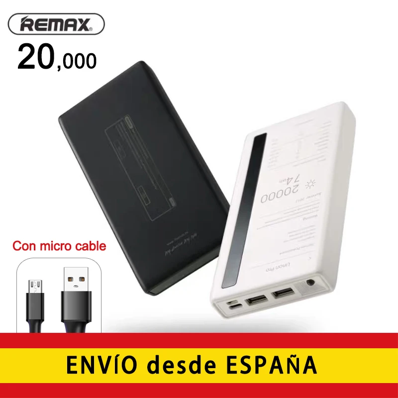 Barato REMAX RPP73 Batería Externa 20000mAh Cargador Portátil Con Alta Capacidad USB 2.0A,LED Linterna Y Pantalla Digital De La Batería