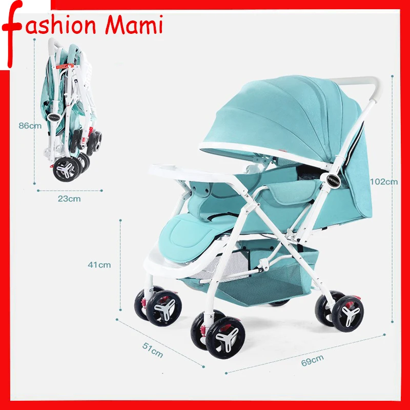 Детская коляска двусторонняя ультра светильник легко складывается BB на четырех