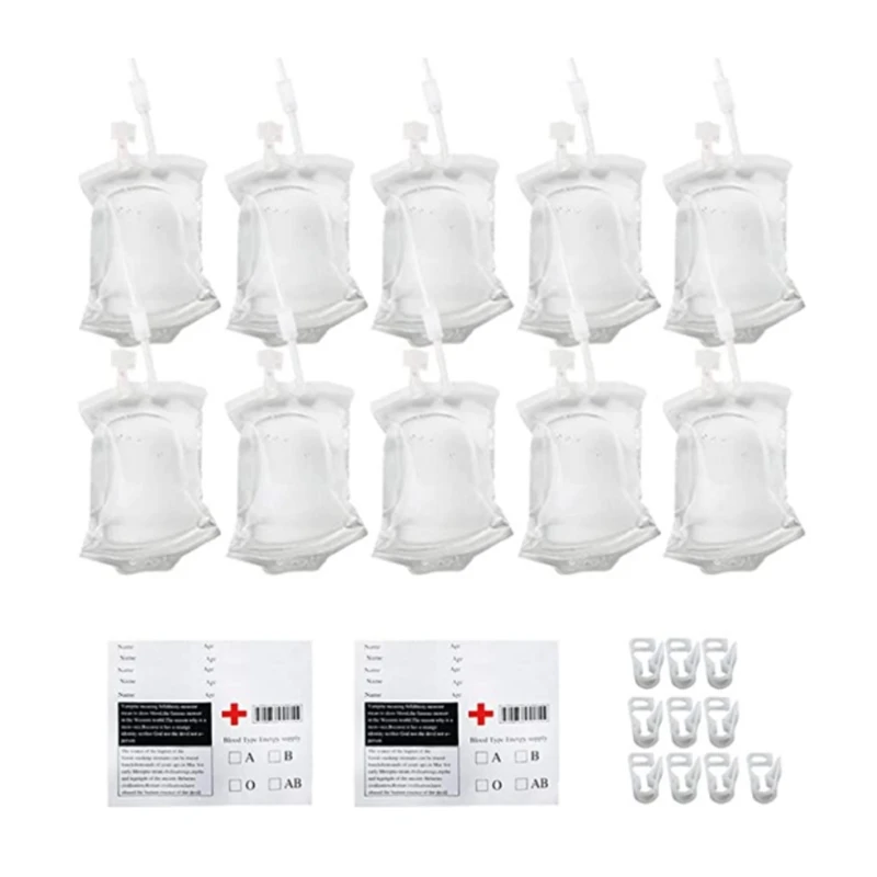 

Halloween Blood Bags for Drinks 10 Pcs for Halloween Party Cups Drink Container Vampire Zombie Theme Party Prop
