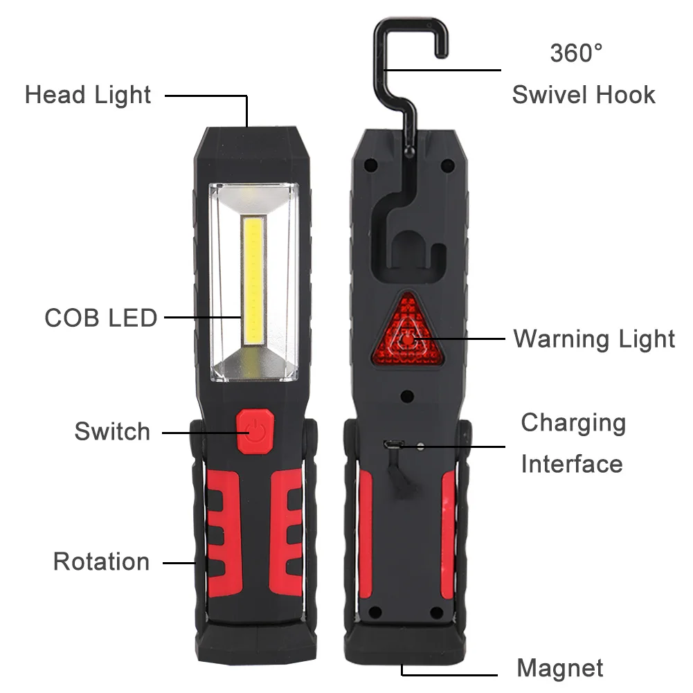 

COB LED Magnetic Work Light Car Garage Mechanic Home Rechargeable Torch Lamp FBS889
