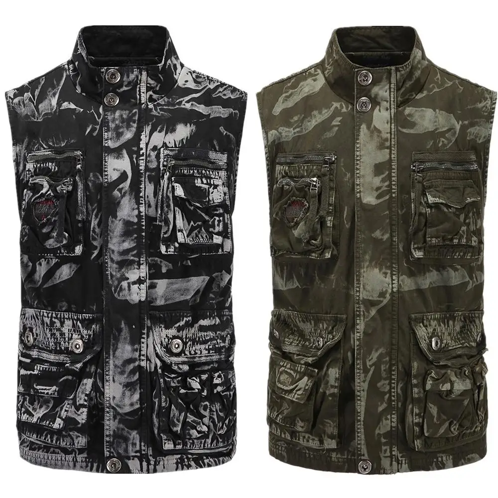 Мужская камуфляжная жилетка-карго осенняя мужская уличная жилетка для