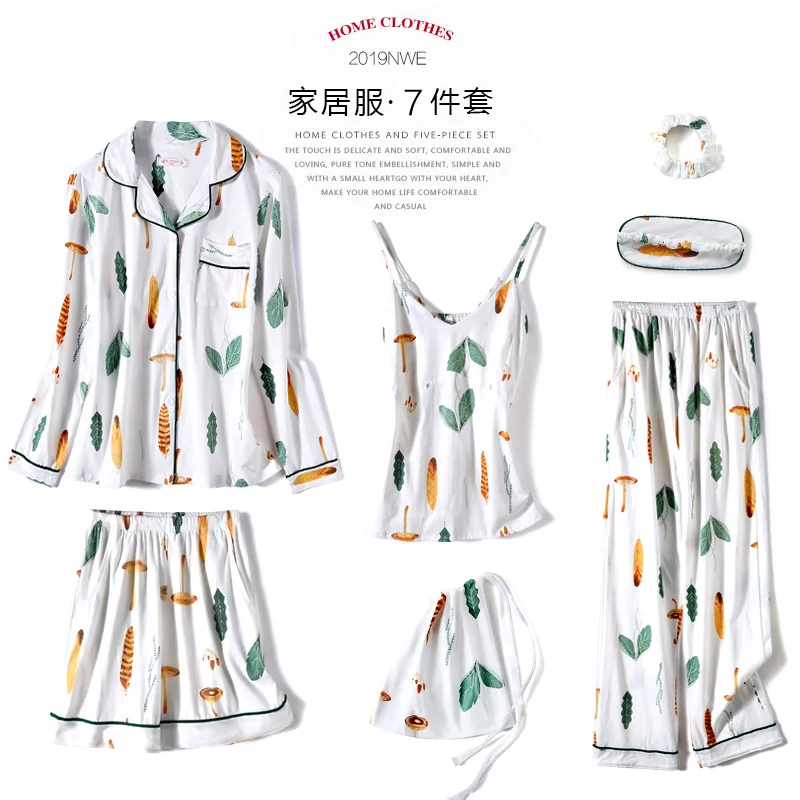 Распродажа продвижение халат Сезон лето осень набор из 7 шт 100% хлопок женская