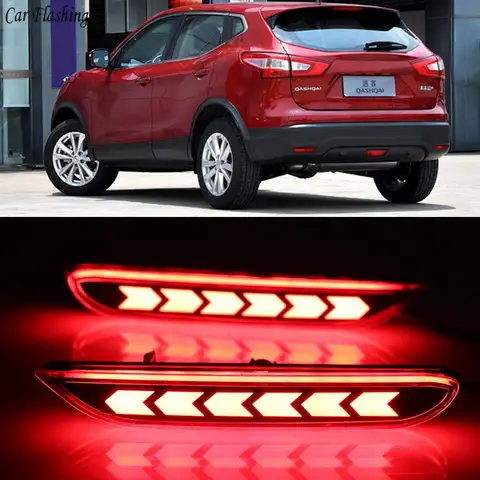 Многофункциональный автомобильный Светодиодный отражатель, задний противотуманный фонарь, задний бампер, стосветильник для Nissan Qashqai 2016 2017 ...