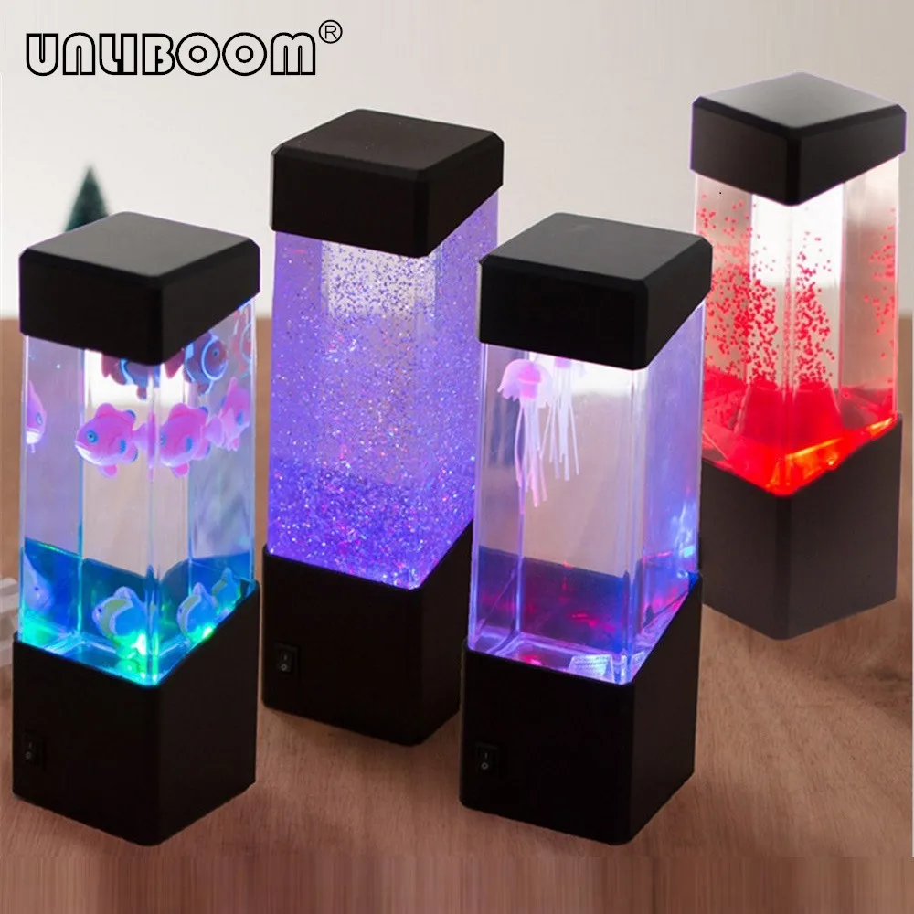 Ночной светильник в виде Медузы для аквариума Светодиодный настольный с