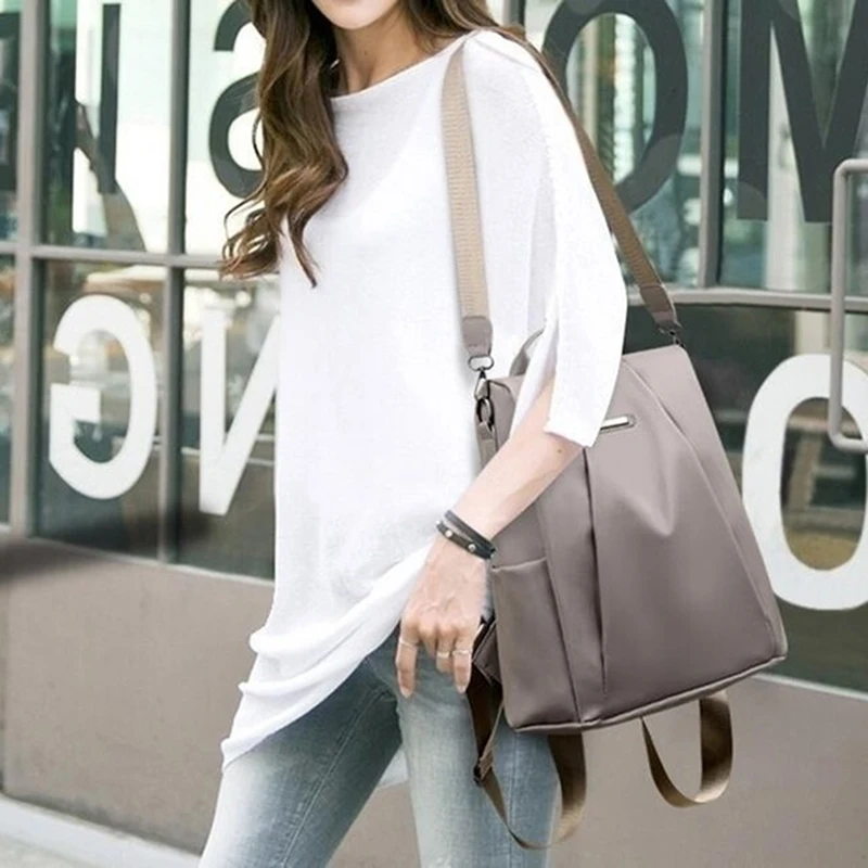 

Fashion Waterproof Design Women Backpack Anti-Thief Female Solid Color Large Capacity School Bag Casual Travel Shoulder Handbags