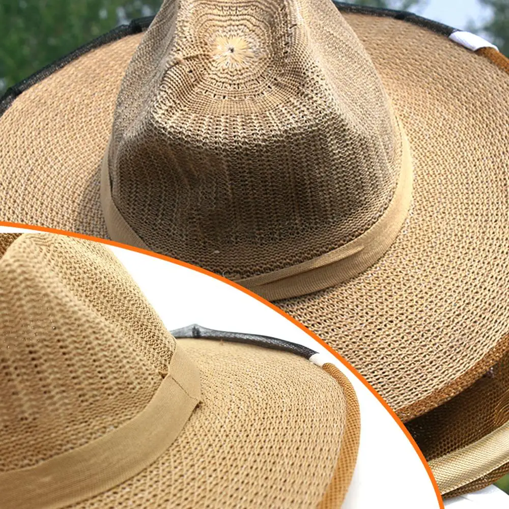 Защитная шляпа для пчеловодства из нейлоновой сетчатой ткани с защитой от